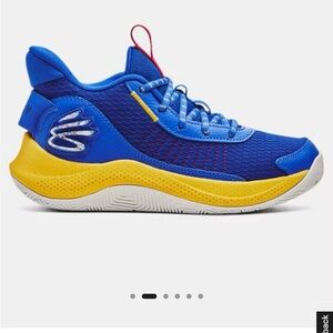 Under Armour Curry Kids Basketball Sneakers in Blue and Yellow